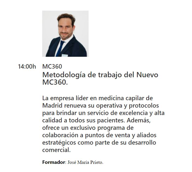 Jose María MC360 expositor en Beauty Contact Madrid 2022